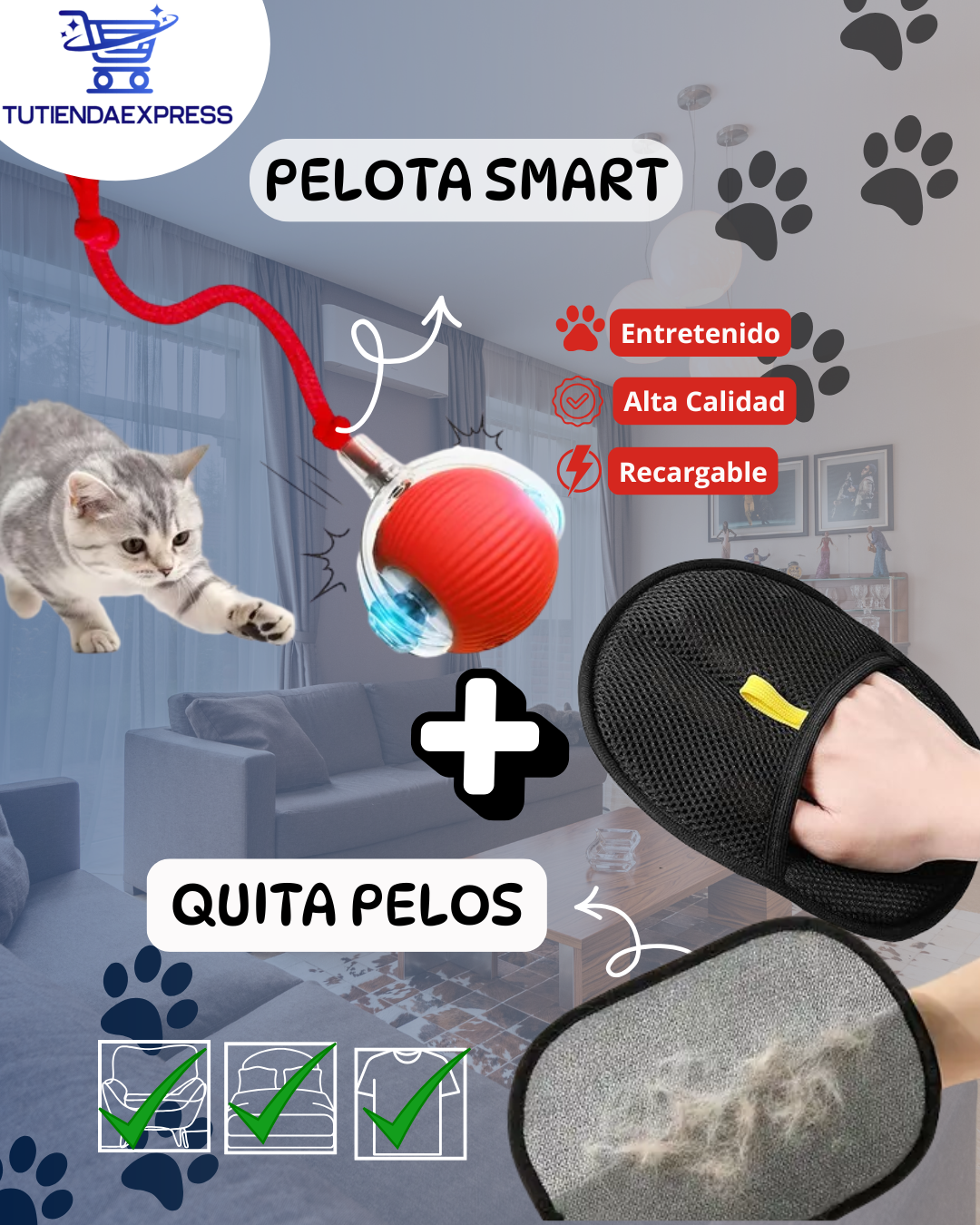 Pelota Smart + Quita Pelos